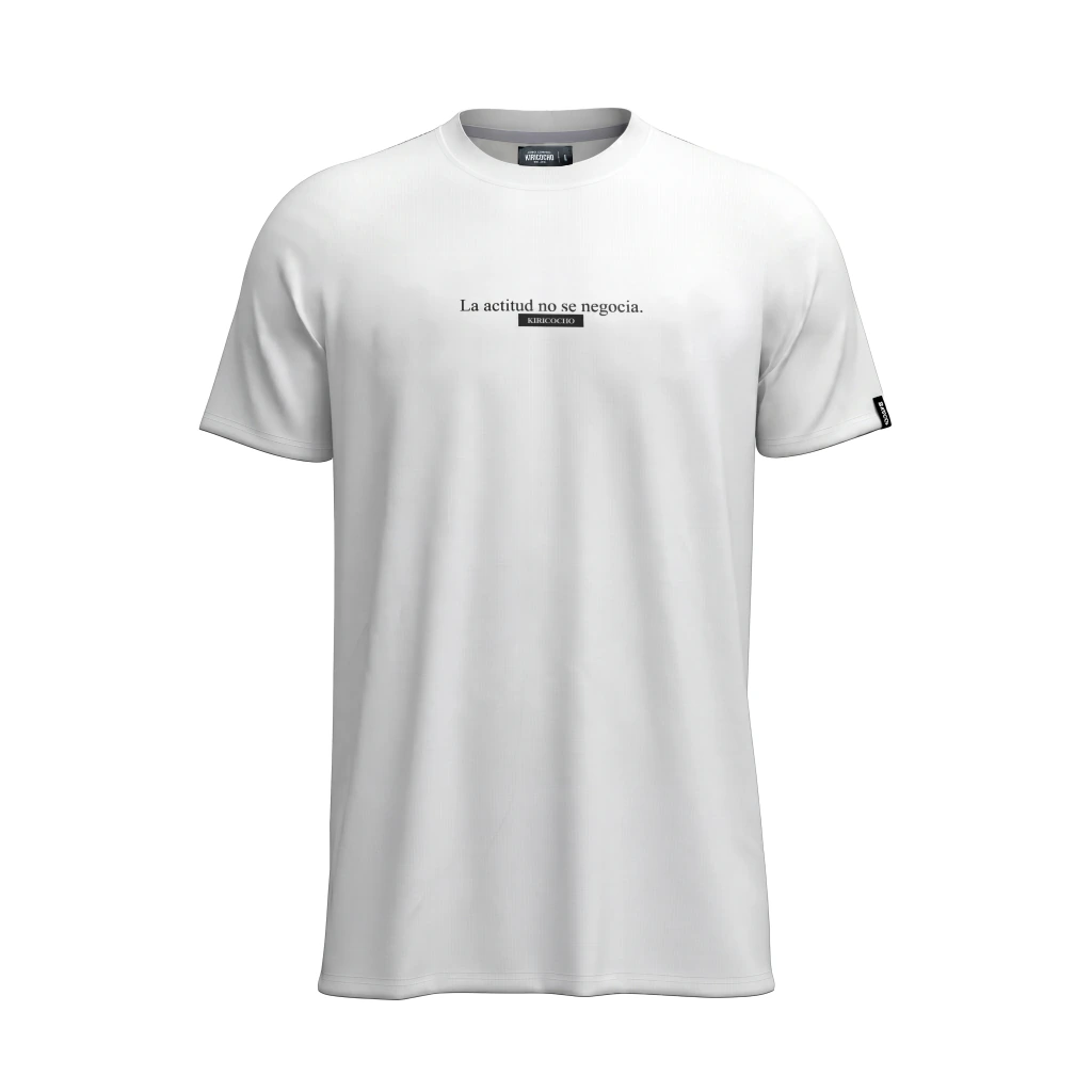Remera LA ACTITUD NO SE NEGOCIA BLANCA